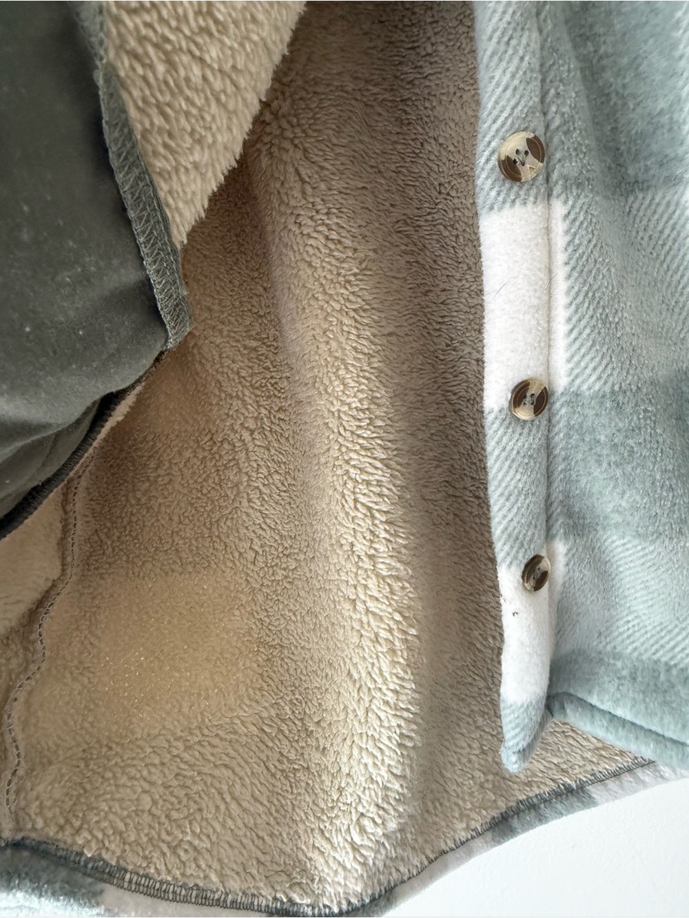 Sage Plaid Sherpa-Lined Puffer Jacket by Sage - Picture 2 of 3